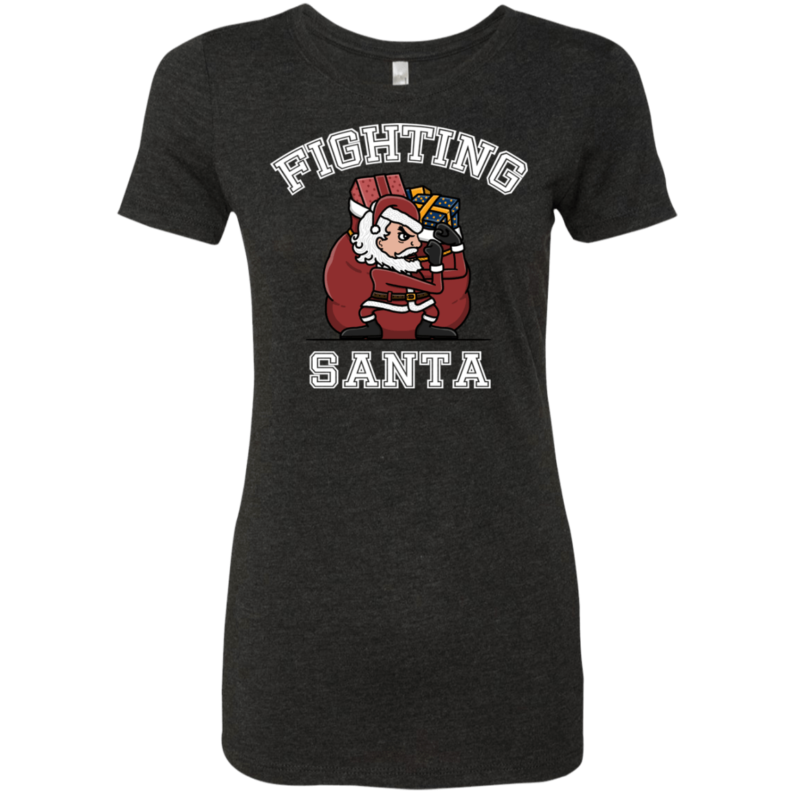 T-Shirts Vintage Black / S Fighting Santa Women's Triblend T-Shirt