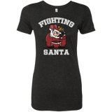 T-Shirts Vintage Black / S Fighting Santa Women's Triblend T-Shirt