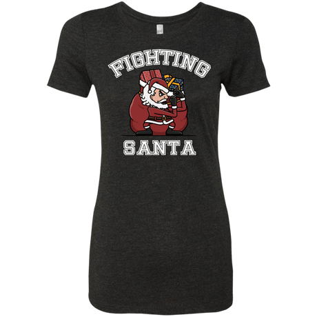 T-Shirts Vintage Black / S Fighting Santa Women's Triblend T-Shirt