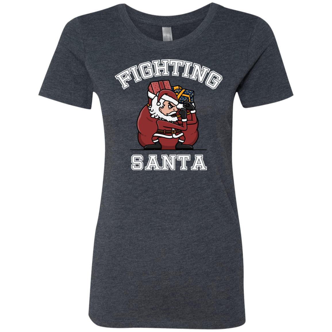 T-Shirts Vintage Navy / S Fighting Santa Women's Triblend T-Shirt
