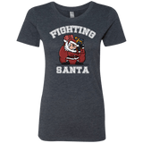 T-Shirts Vintage Navy / S Fighting Santa Women's Triblend T-Shirt