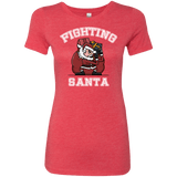 T-Shirts Vintage Red / S Fighting Santa Women's Triblend T-Shirt