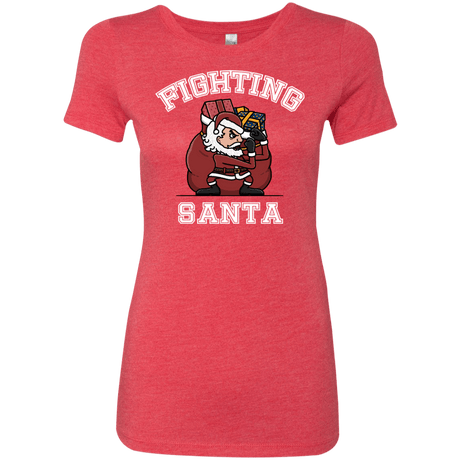 T-Shirts Vintage Red / S Fighting Santa Women's Triblend T-Shirt