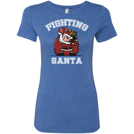 T-Shirts Vintage Royal / S Fighting Santa Women's Triblend T-Shirt