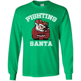T-Shirts Irish Green / YS Fighting Santa Youth Long Sleeve T-Shirt