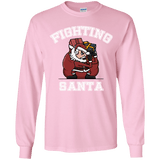 T-Shirts Light Pink / YS Fighting Santa Youth Long Sleeve T-Shirt