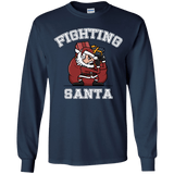 T-Shirts Navy / YS Fighting Santa Youth Long Sleeve T-Shirt