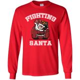 T-Shirts Red / YS Fighting Santa Youth Long Sleeve T-Shirt