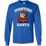 T-Shirts Royal / YS Fighting Santa Youth Long Sleeve T-Shirt