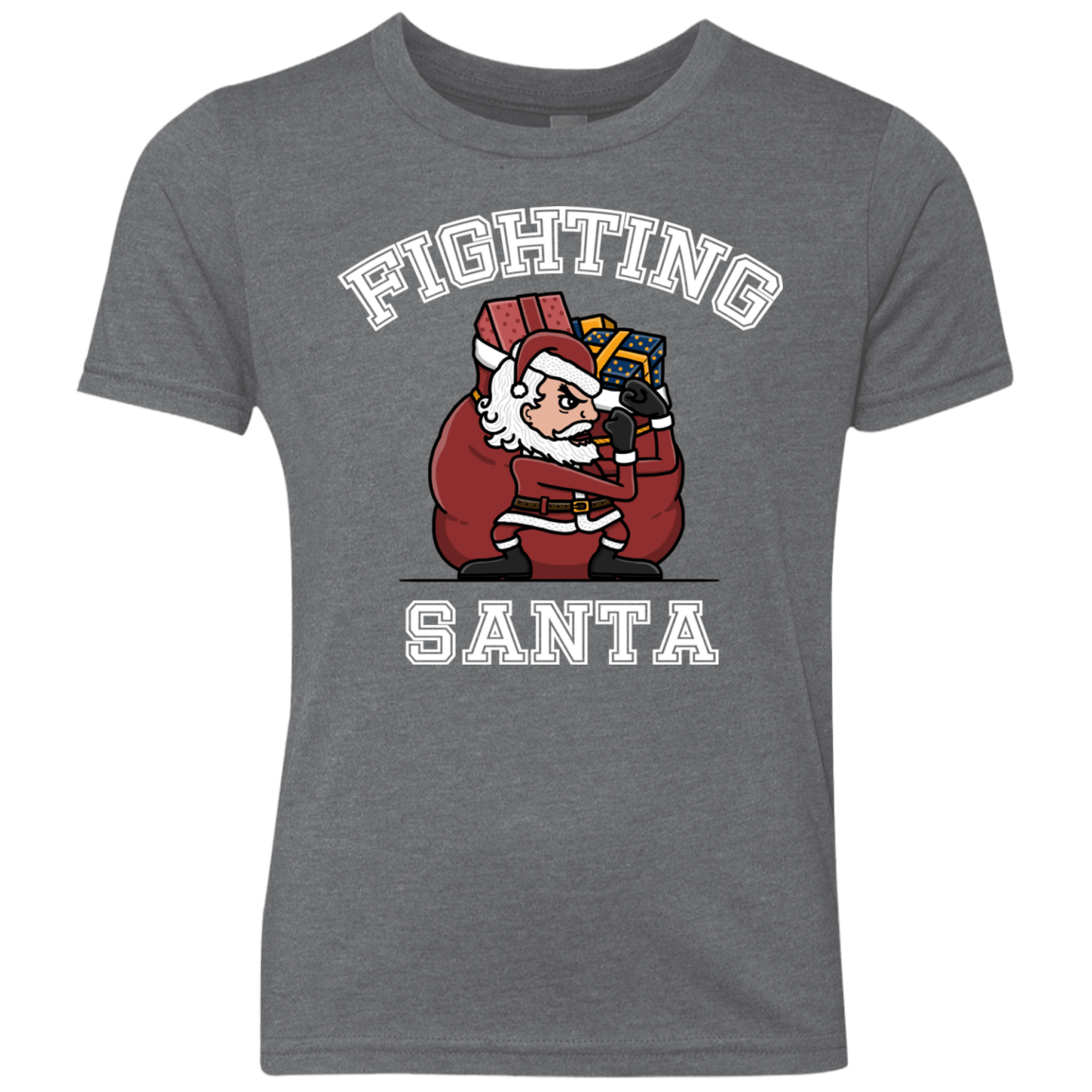 T-Shirts Premium Heather / YXS Fighting Santa Youth Triblend T-Shirt