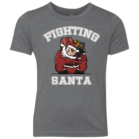 T-Shirts Premium Heather / YXS Fighting Santa Youth Triblend T-Shirt