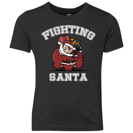 T-Shirts Vintage Black / YXS Fighting Santa Youth Triblend T-Shirt