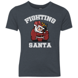 T-Shirts Vintage Navy / YXS Fighting Santa Youth Triblend T-Shirt