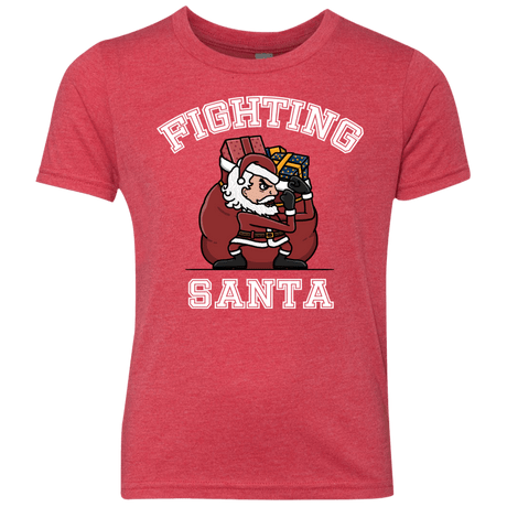 T-Shirts Vintage Red / YXS Fighting Santa Youth Triblend T-Shirt