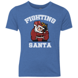 T-Shirts Vintage Royal / YXS Fighting Santa Youth Triblend T-Shirt