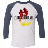 T-Shirts Heather White/Indigo / X-Small Final Furious 8 Men's Triblend 3/4 Sleeve