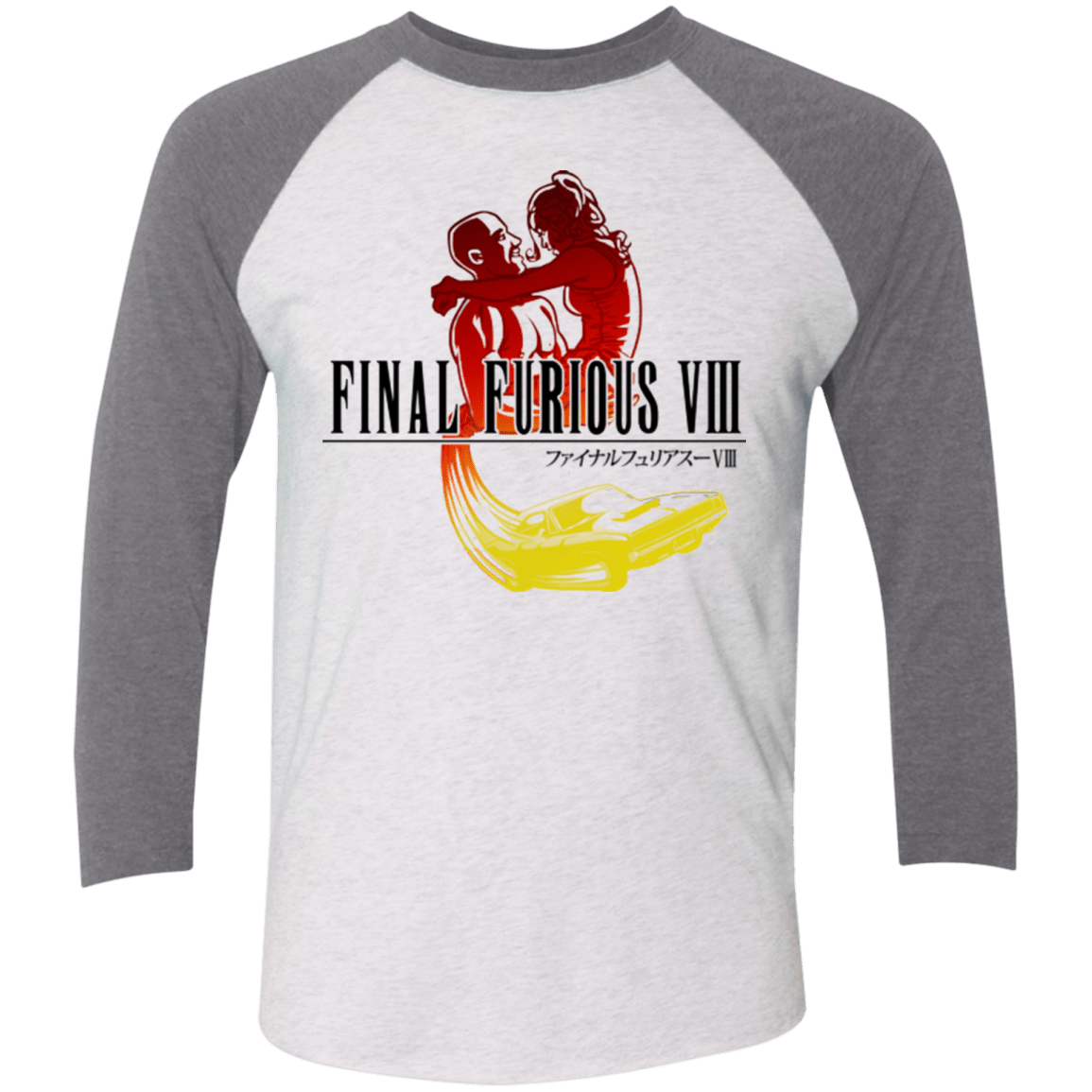 T-Shirts Heather White/Premium Heather / X-Small Final Furious 8 Men's Triblend 3/4 Sleeve