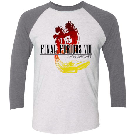 T-Shirts Heather White/Premium Heather / X-Small Final Furious 8 Men's Triblend 3/4 Sleeve