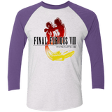 T-Shirts Heather White/Purple Rush / X-Small Final Furious 8 Men's Triblend 3/4 Sleeve