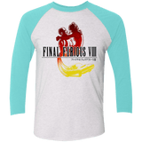 T-Shirts Heather White/Tahiti Blue / X-Small Final Furious 8 Men's Triblend 3/4 Sleeve