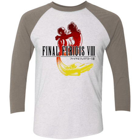 T-Shirts Heather White/Vintage Grey / X-Small Final Furious 8 Men's Triblend 3/4 Sleeve