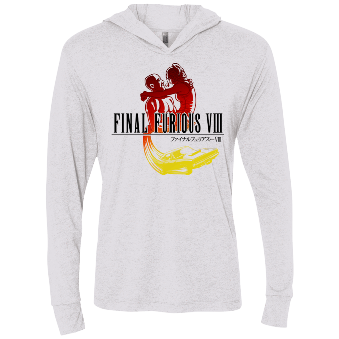 T-Shirts Heather White / X-Small Final Furious 8 Triblend Long Sleeve Hoodie Tee