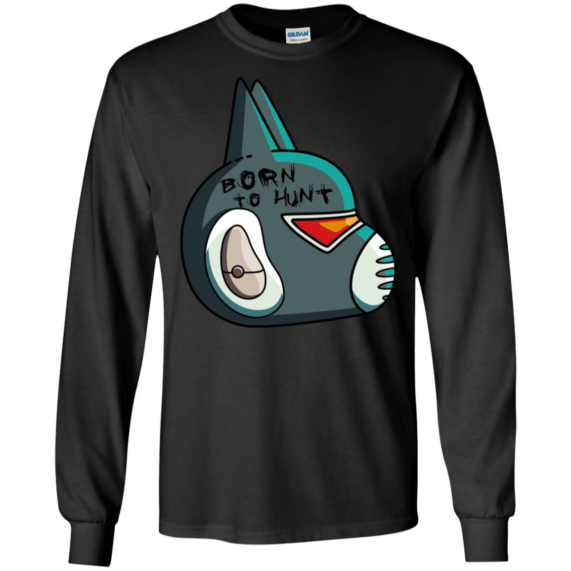 T-Shirts Black / S Final Space Avocato Born To Hunt Men's Long Sleeve T-Shirt