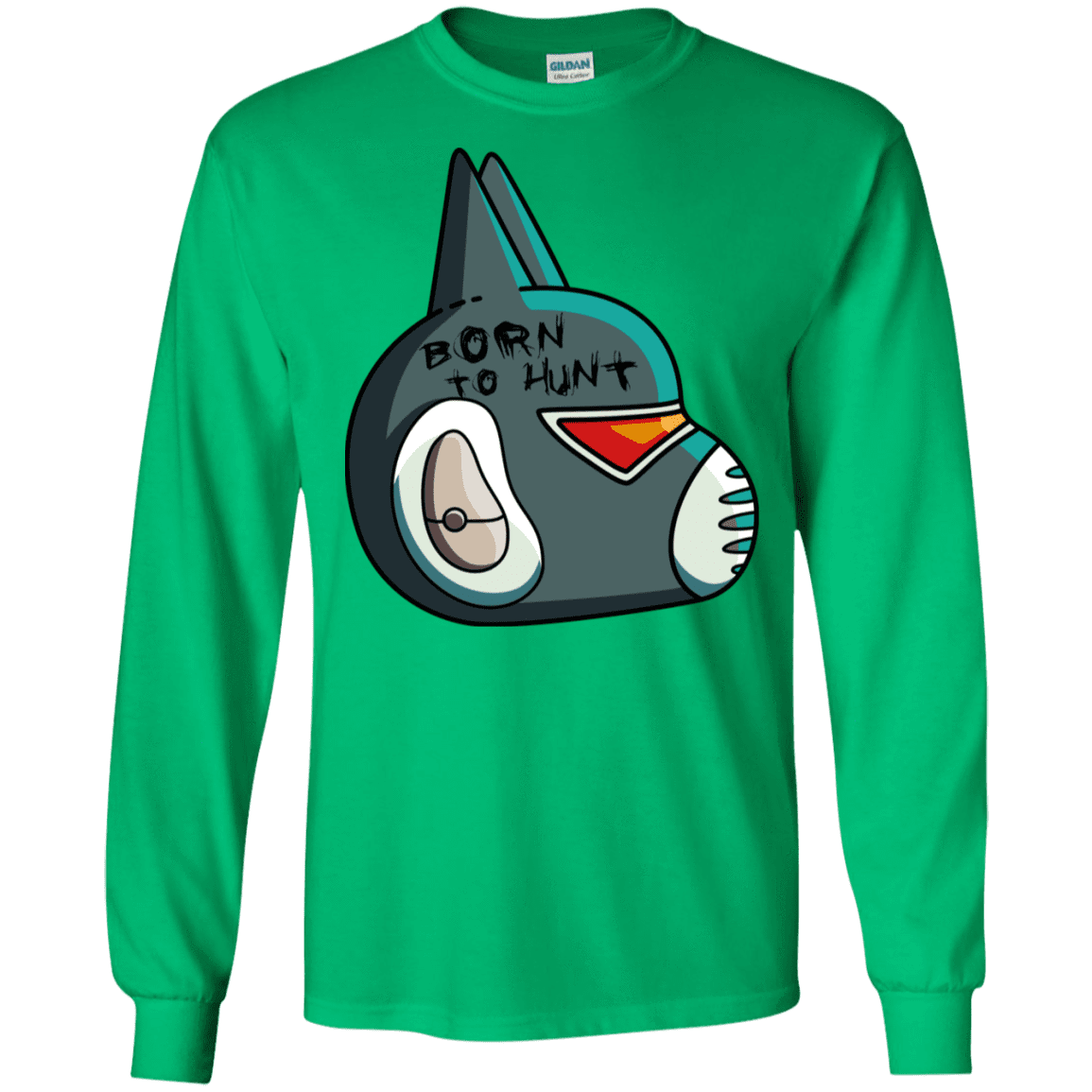 T-Shirts Irish Green / S Final Space Avocato Born To Hunt Men's Long Sleeve T-Shirt