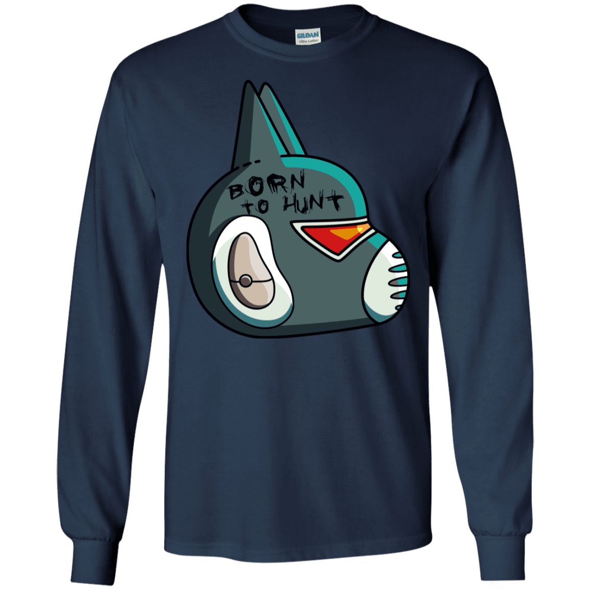 T-Shirts Navy / S Final Space Avocato Born To Hunt Men's Long Sleeve T-Shirt