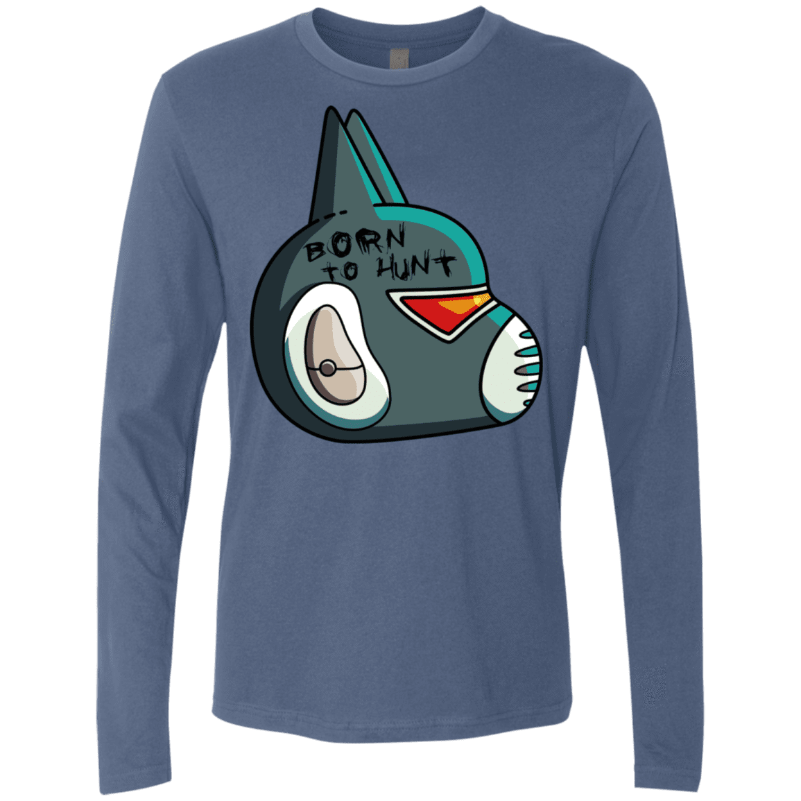 T-Shirts Indigo / S Final Space Avocato Born To Hunt Men's Premium Long Sleeve
