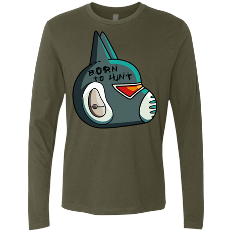 T-Shirts Military Green / S Final Space Avocato Born To Hunt Men's Premium Long Sleeve