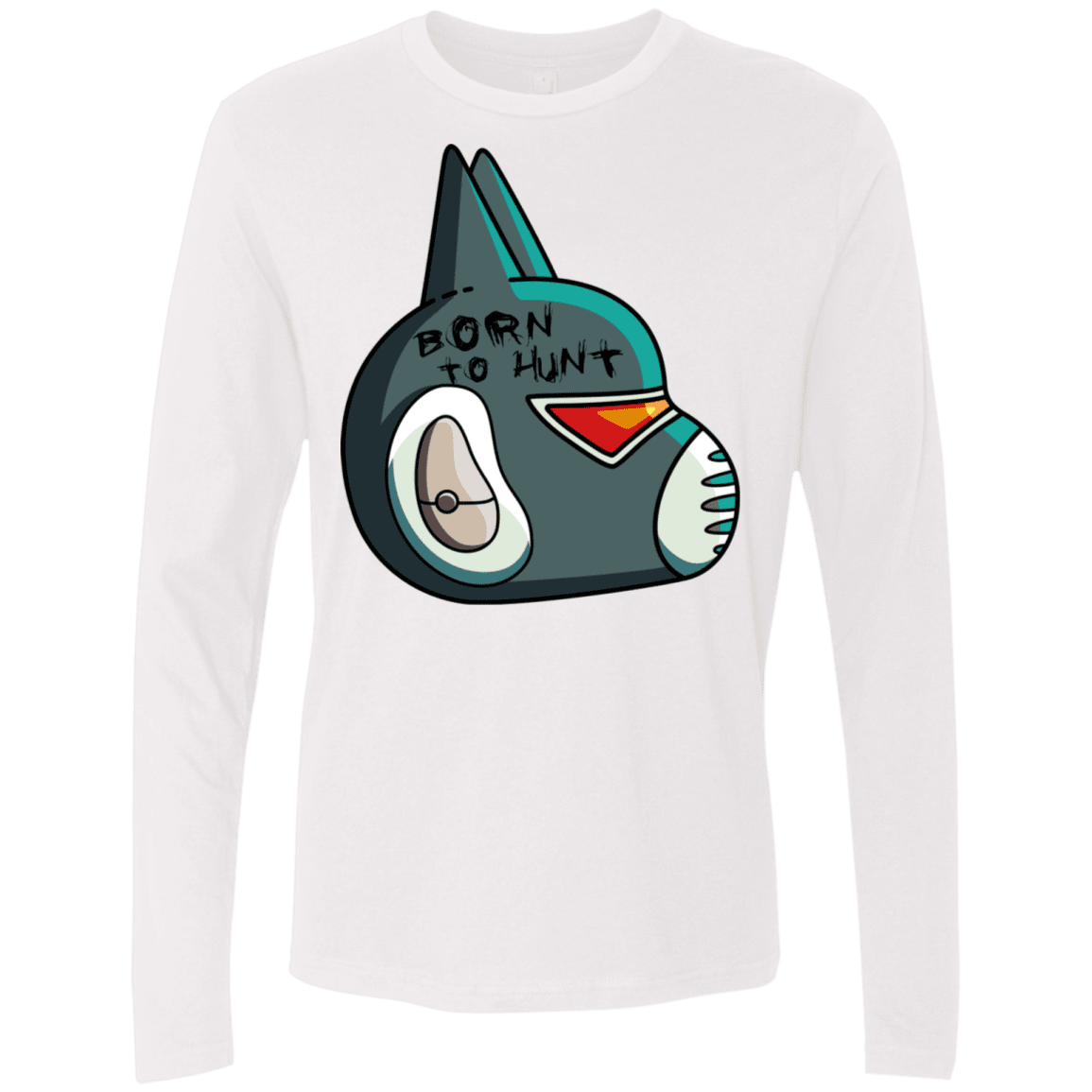 T-Shirts White / S Final Space Avocato Born To Hunt Men's Premium Long Sleeve