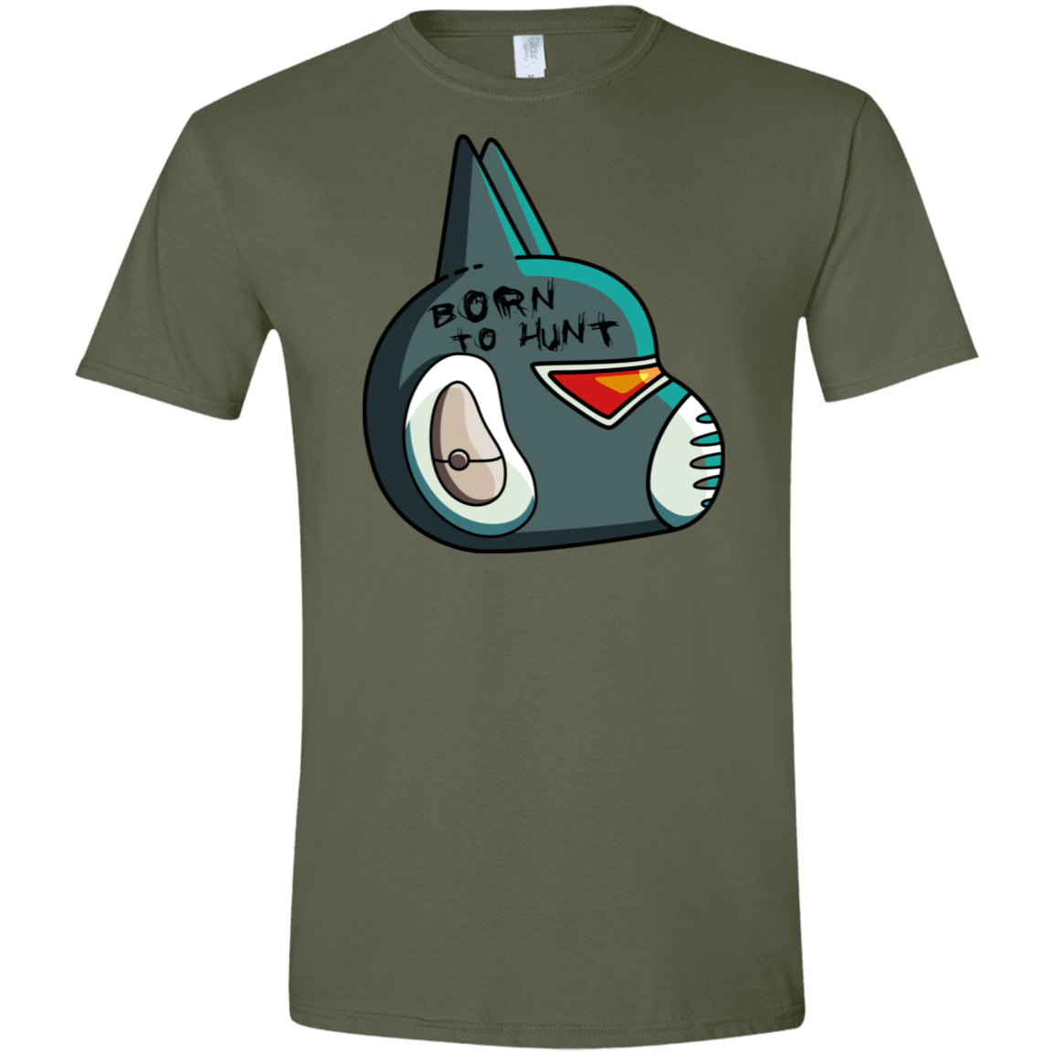 T-Shirts Military Green / S Final Space Avocato Born To Hunt Men's Semi-Fitted Softstyle