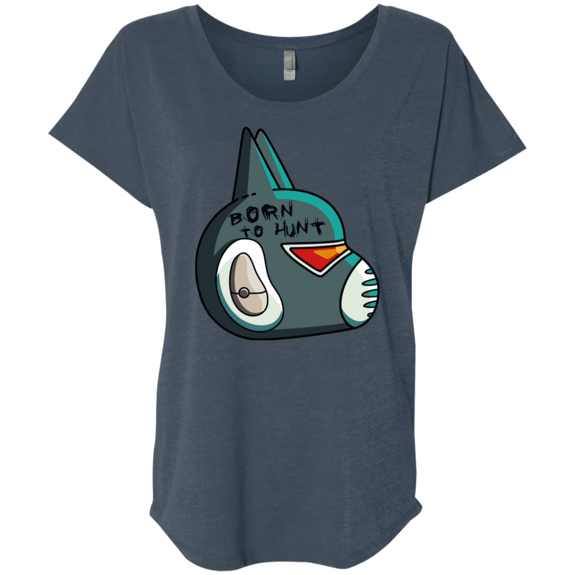 T-Shirts Indigo / X-Small Final Space Avocato Born To Hunt Triblend Dolman Sleeve