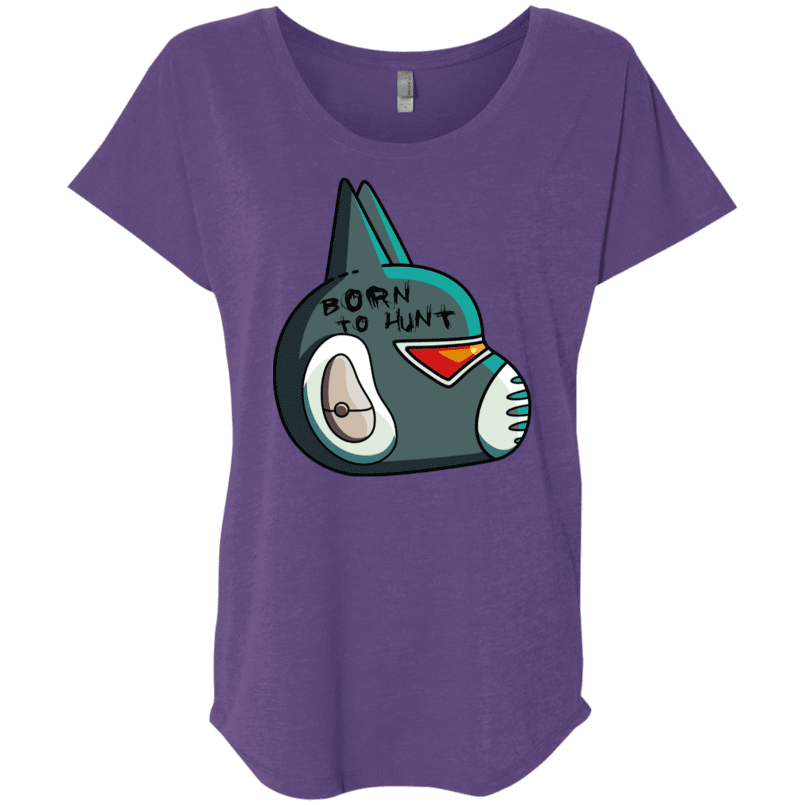 T-Shirts Purple Rush / X-Small Final Space Avocato Born To Hunt Triblend Dolman Sleeve