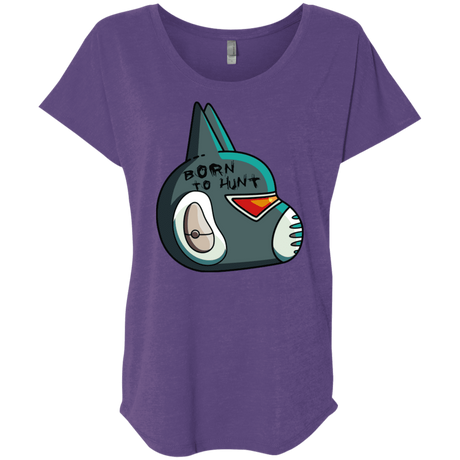 T-Shirts Purple Rush / X-Small Final Space Avocato Born To Hunt Triblend Dolman Sleeve