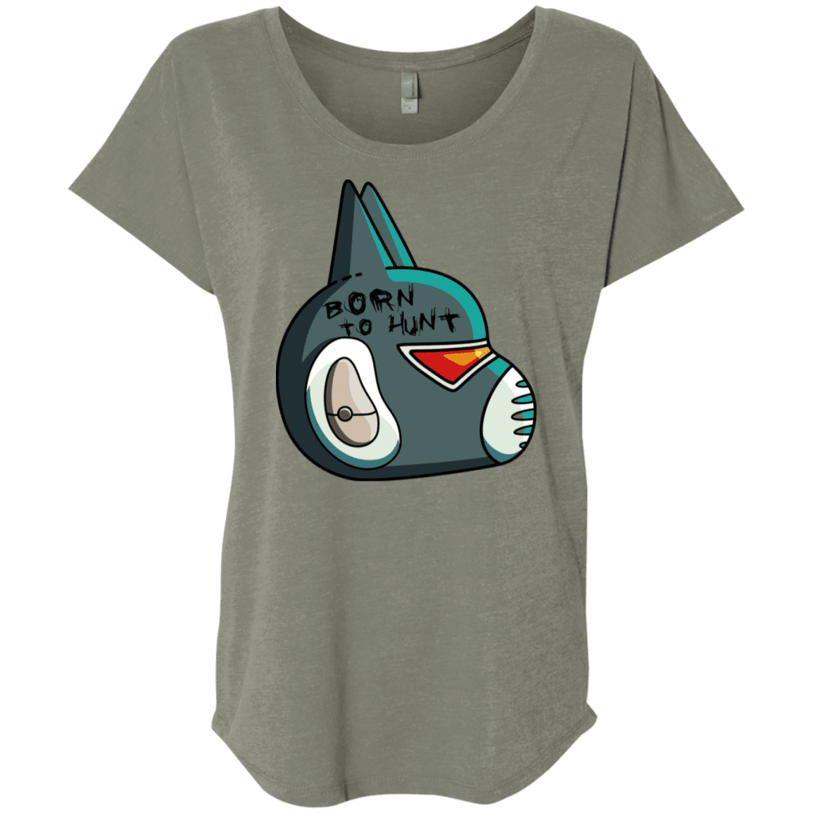 T-Shirts Venetian Grey / X-Small Final Space Avocato Born To Hunt Triblend Dolman Sleeve