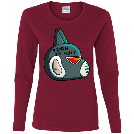 T-Shirts Cardinal / S Final Space Avocato Born To Hunt Women's Long Sleeve T-Shirt