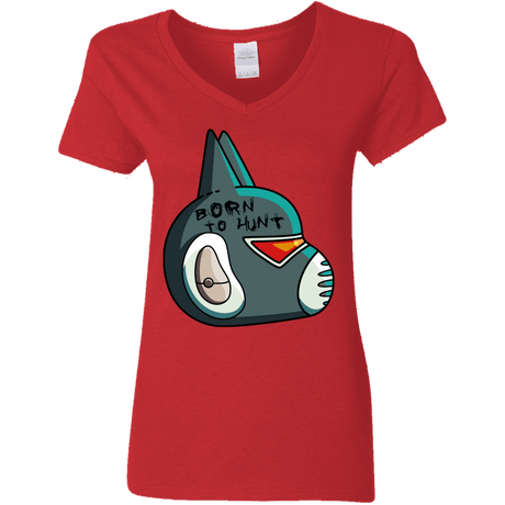 T-Shirts Red / S Final Space Avocato Born To Hunt Women's V-Neck T-Shirt