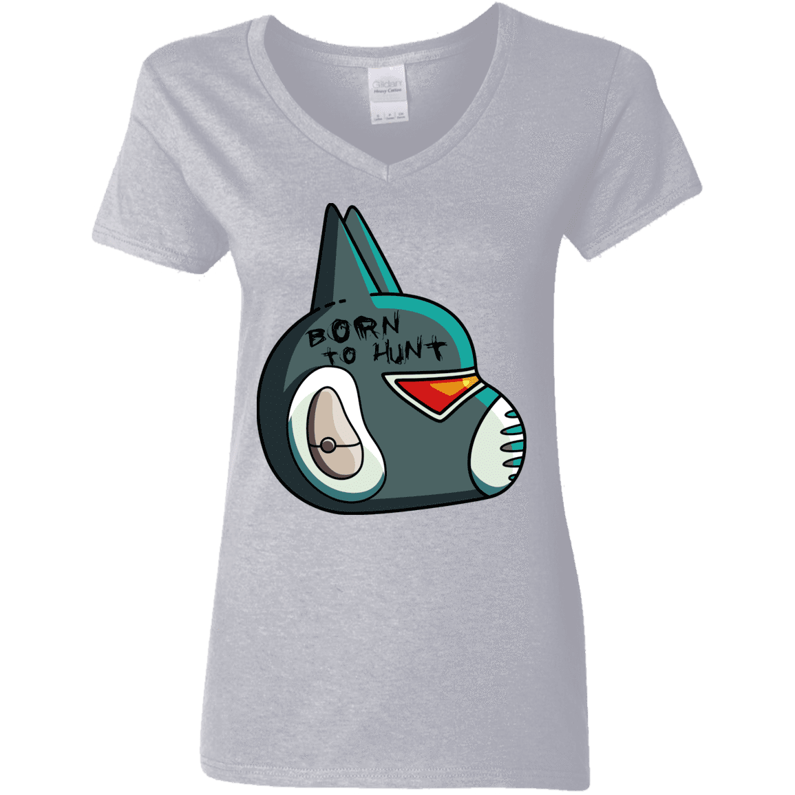 T-Shirts Sport Grey / S Final Space Avocato Born To Hunt Women's V-Neck T-Shirt