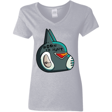 T-Shirts Sport Grey / S Final Space Avocato Born To Hunt Women's V-Neck T-Shirt