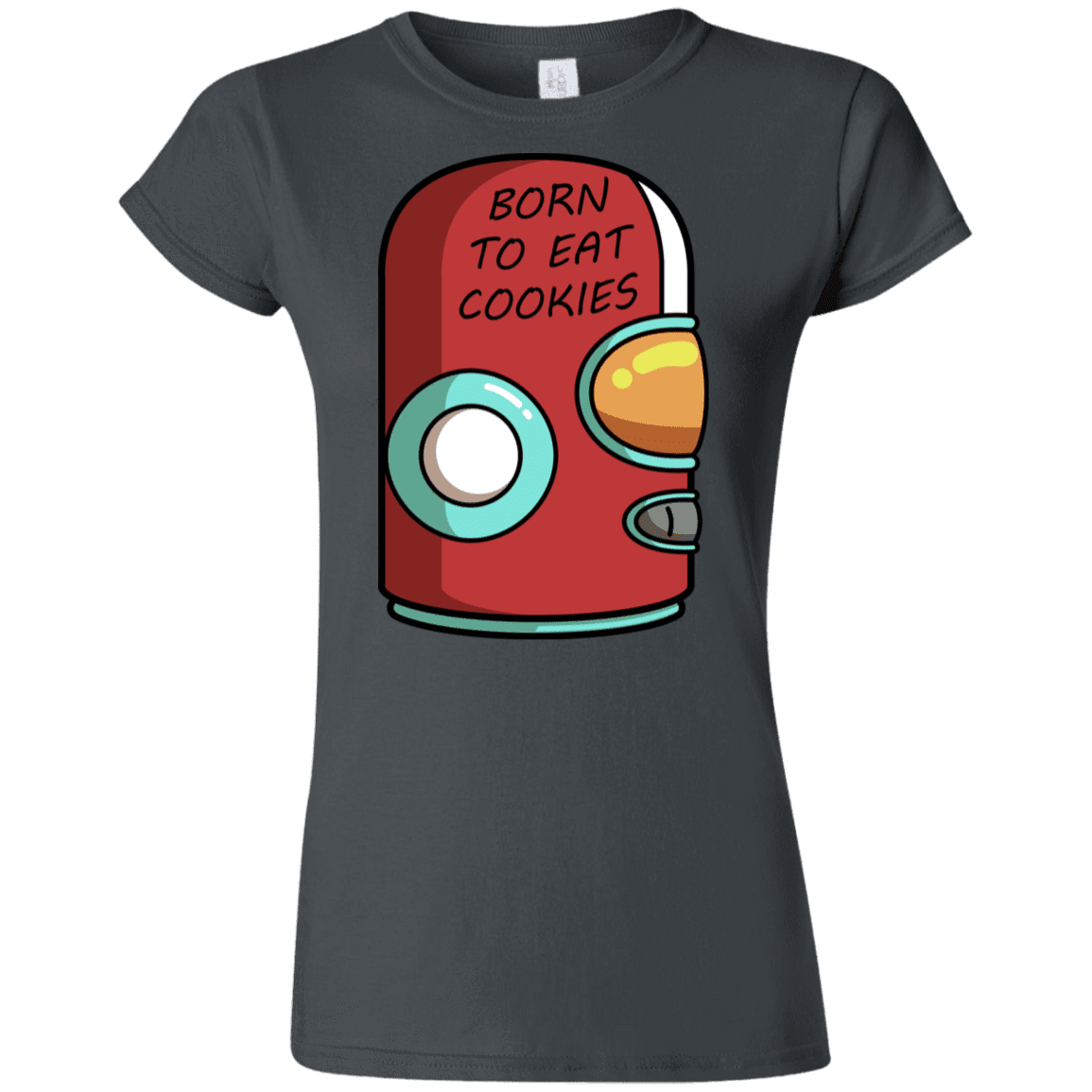 T-Shirts Charcoal / S Final Space Gary Born To Eat Cookies Junior Slimmer-Fit T-Shirt