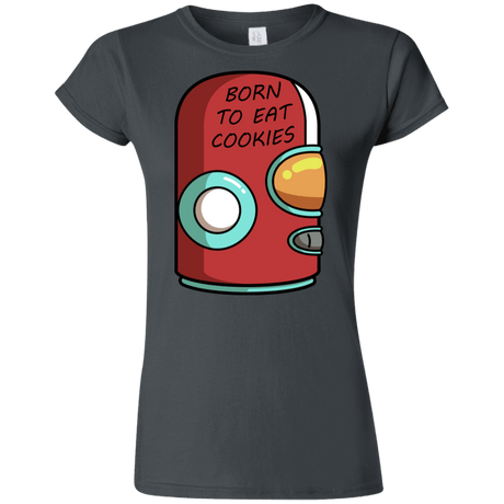 T-Shirts Charcoal / S Final Space Gary Born To Eat Cookies Junior Slimmer-Fit T-Shirt