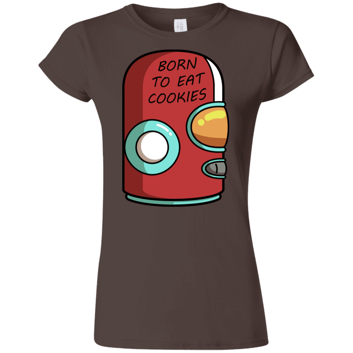 T-Shirts Dark Chocolate / S Final Space Gary Born To Eat Cookies Junior Slimmer-Fit T-Shirt