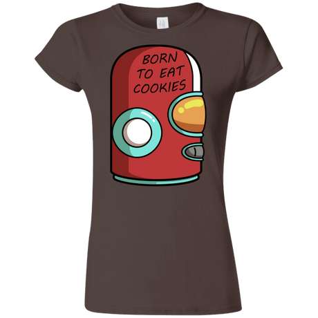 T-Shirts Dark Chocolate / S Final Space Gary Born To Eat Cookies Junior Slimmer-Fit T-Shirt