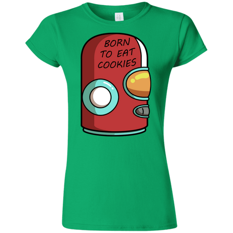 T-Shirts Irish Green / S Final Space Gary Born To Eat Cookies Junior Slimmer-Fit T-Shirt