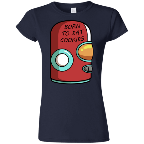 T-Shirts Navy / S Final Space Gary Born To Eat Cookies Junior Slimmer-Fit T-Shirt