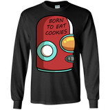 T-Shirts Black / S Final Space Gary Born To Eat Cookies Men's Long Sleeve T-Shirt