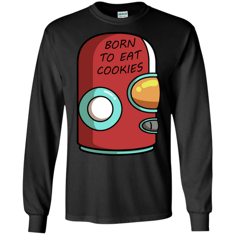 T-Shirts Black / S Final Space Gary Born To Eat Cookies Men's Long Sleeve T-Shirt