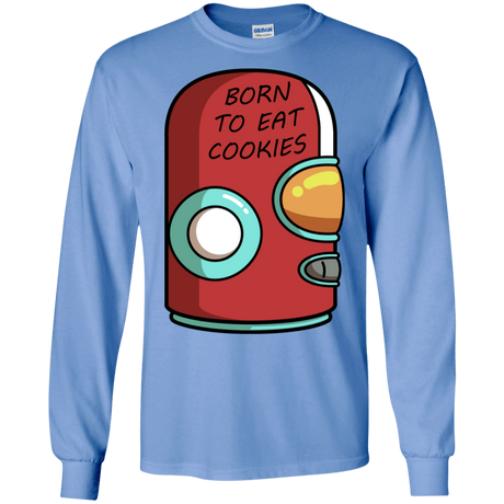 T-Shirts Carolina Blue / S Final Space Gary Born To Eat Cookies Men's Long Sleeve T-Shirt